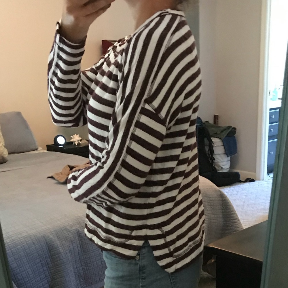 Madewell Maroon/White Striped Top - Picture 8 of 8